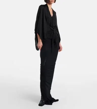 Rick Owens Half Moon satin jersey cape | Thumbnail 2