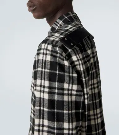Rick Owens Temple plaid cotton overshirt | Thumbnail 3
