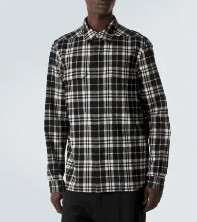 Rick Owens Temple plaid cotton overshirt | Thumbnail 4