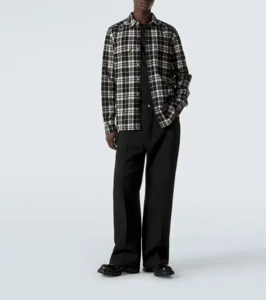 Rick Owens Temple plaid cotton overshirt | Thumbnail 5