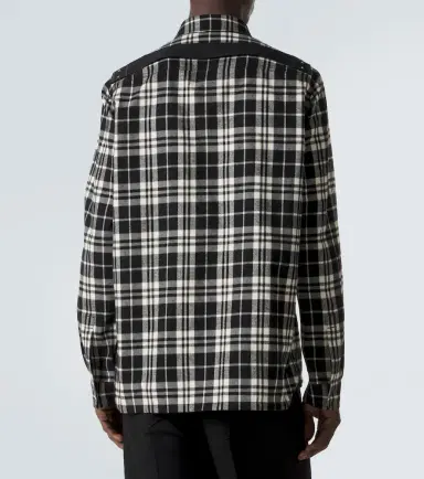 Rick Owens Temple plaid cotton overshirt | Thumbnail 6