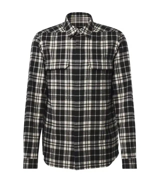 Rick Owens Temple plaid cotton overshirt