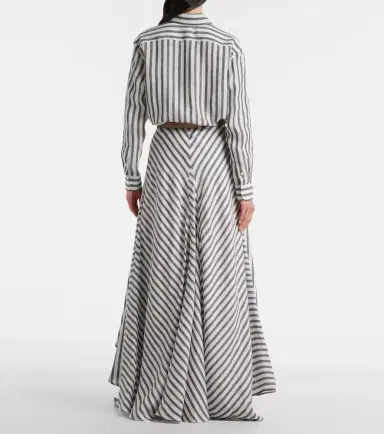 Ralph Lauren Collection Shamus striped linen maxi skirt | Thumbnail 2