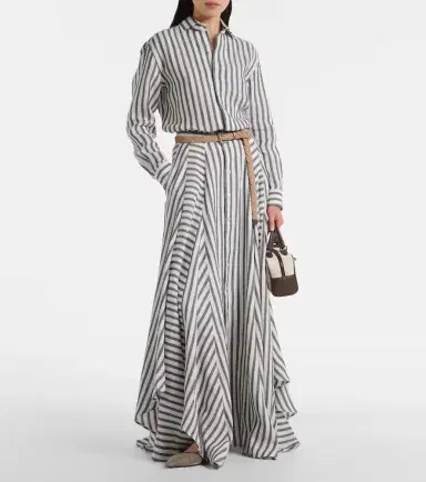 Ralph Lauren Collection Shamus striped linen maxi skirt | Thumbnail 4