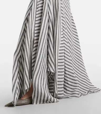 Ralph Lauren Collection Shamus striped linen maxi skirt | Thumbnail 6