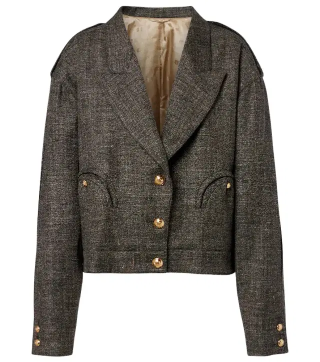 Blazé Milano Gloriana Charlotte wool and linen-blend tweed jacket