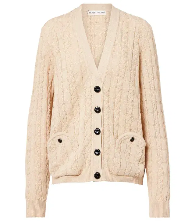 Blazé Milano Ket cable-knit cotton cardigan