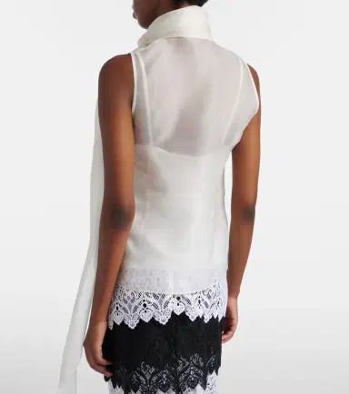 Carolina Herrera Tie-neck silk top | Thumbnail 2