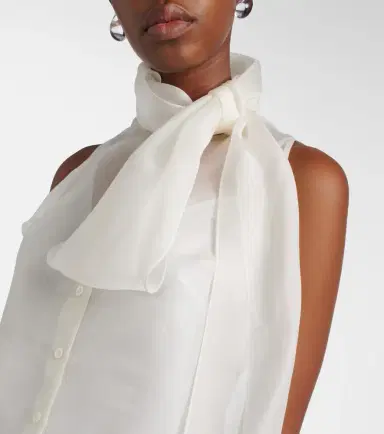 Carolina Herrera Tie-neck silk top | Thumbnail 4
