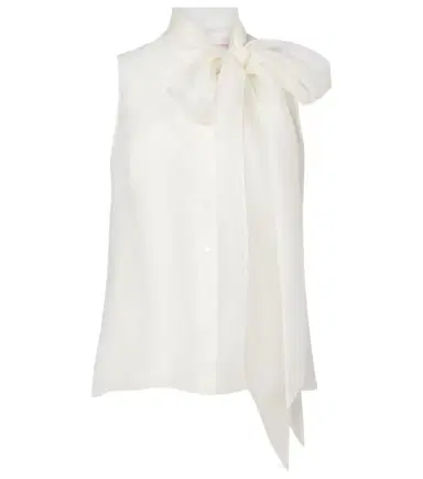 Carolina Herrera Tie-neck silk top | Thumbnail 1