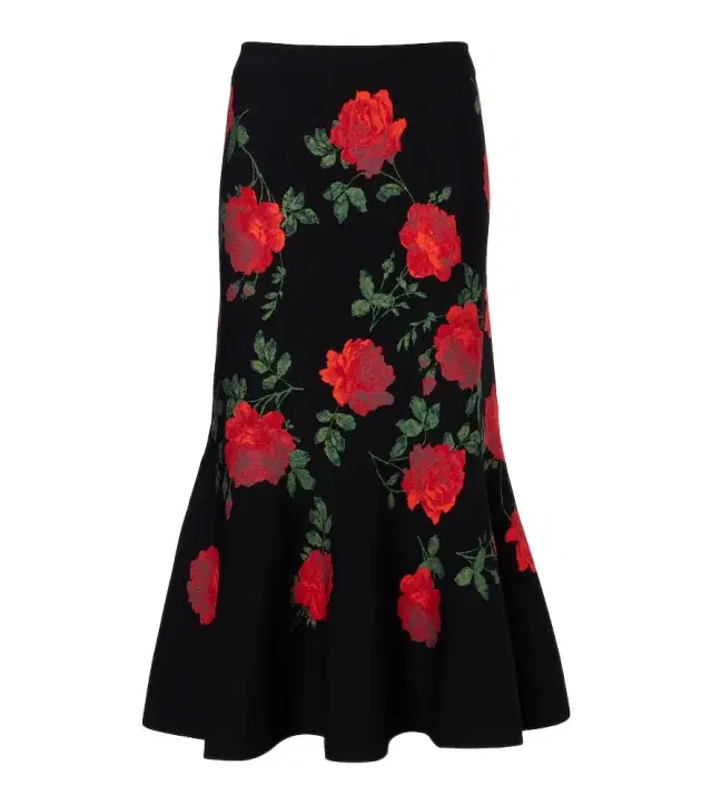 Carolina Herrera Floral jacquard midi skirt