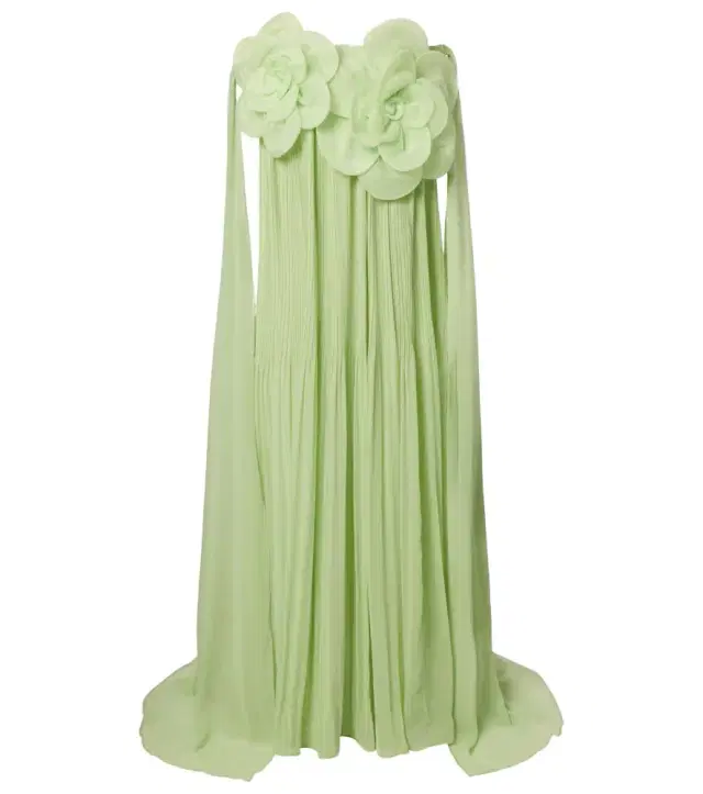 Jaclyn floral-appliqué bustier gown