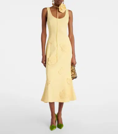 Leo Lin Emily floral-appliqué midi dress | Thumbnail 3
