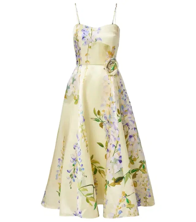Mariela linen and silk cocktail dress