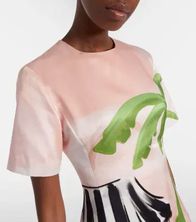Leo Lin Caroline cotton and silk midi dress | Thumbnail 4 Leo Lin Caroline cotton and silk midi dress | Thumbnail 4