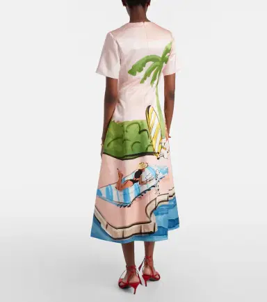 Leo Lin Caroline cotton and silk midi dress | Thumbnail 5 Leo Lin Caroline cotton and silk midi dress | Thumbnail 5