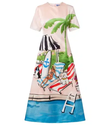 Leo Lin Caroline cotton and silk midi dress | Thumbnail 1 Leo Lin Caroline cotton and silk midi dress | Thumbnail 1