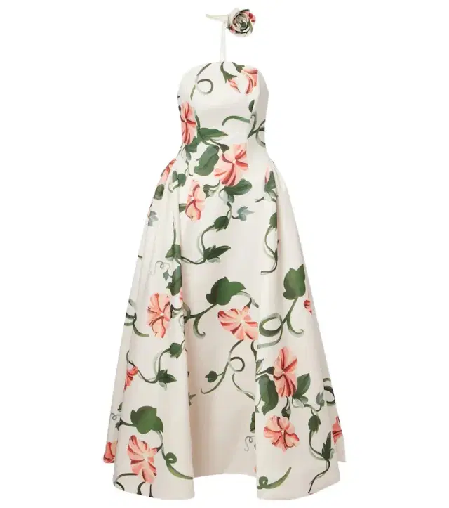 Violet floral bustier gown
