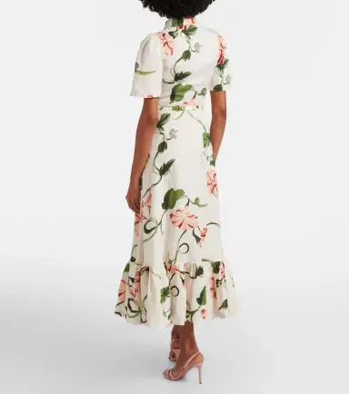Leo Lin Becca belted floral linen-blend shirt dress | Thumbnail 2