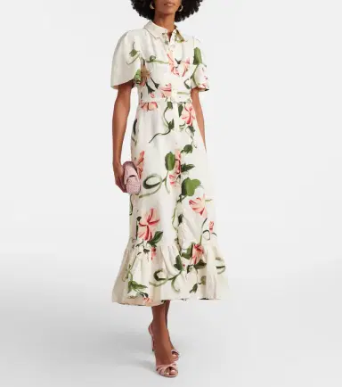 Leo Lin Becca belted floral linen-blend shirt dress | Thumbnail 5