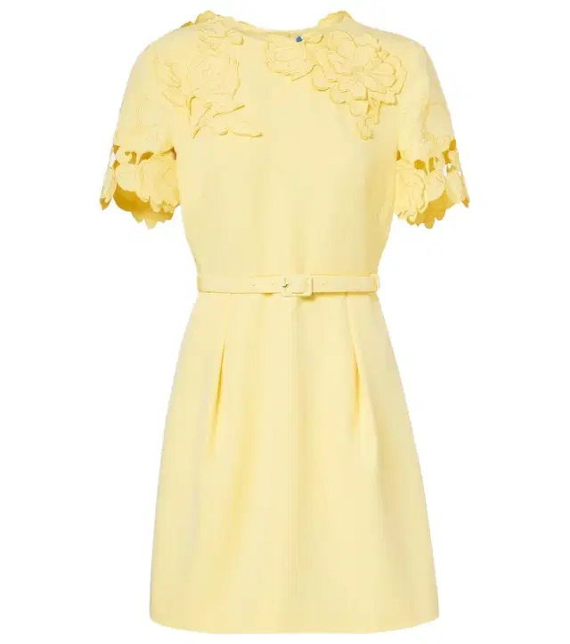 Aurelie belted floral-appliqué minidress