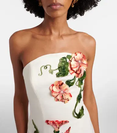 Leo Lin Floral-appliqué halterneck gown | Thumbnail 5 Leo Lin Floral-appliqué halterneck gown | Thumbnail 5