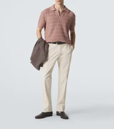 Brioni Embroidered cotton and linen polo shirt | Thumbnail 3 Brioni Embroidered cotton and linen polo shirt | Thumbnail 3
