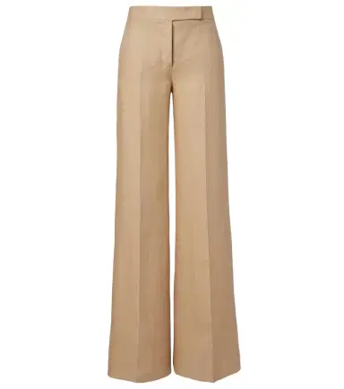 Max Mara Big pleated linen wide-leg pants | Thumbnail 1 Max Mara Big pleated linen wide-leg pants | Thumbnail 1