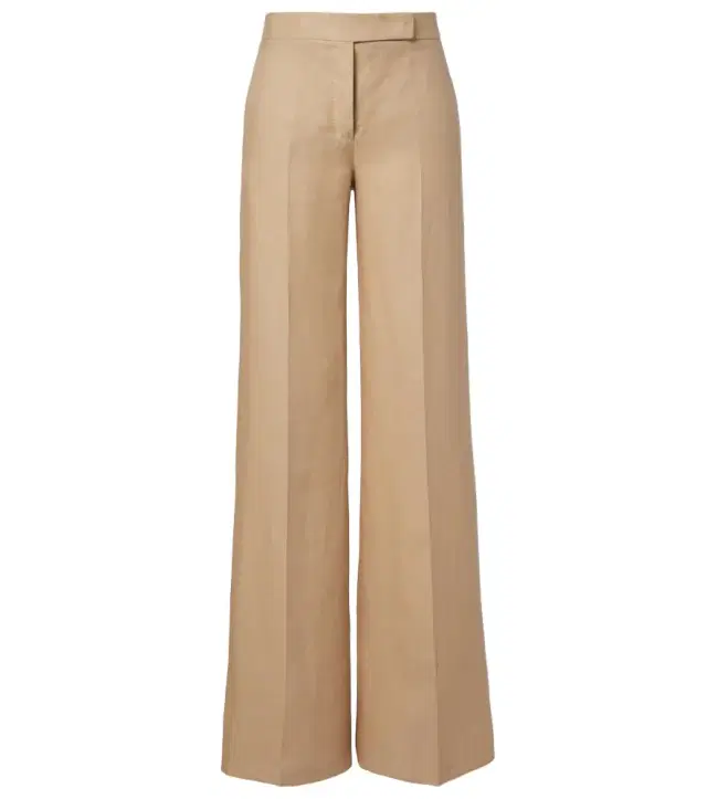 Big pleated linen wide-leg pants
