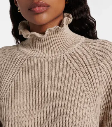 Max Mara Camino ruffled cotton turtleneck sweater | Thumbnail 3