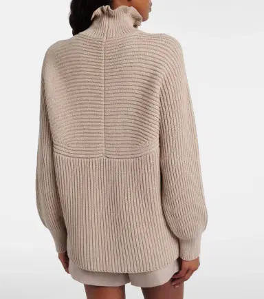 Max Mara Camino ruffled cotton turtleneck sweater | Thumbnail 4