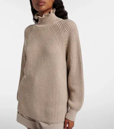 Max Mara Camino ruffled cotton turtleneck sweater | Thumbnail 5