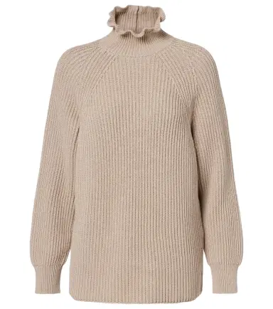 Max Mara Camino ruffled cotton turtleneck sweater | Thumbnail 1