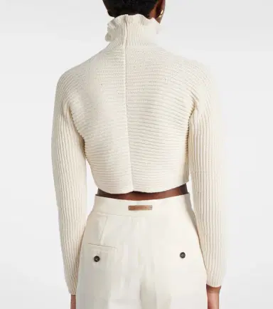 Max Mara Campo ribbed-knit cropped turtleneck sweater | Thumbnail 2
