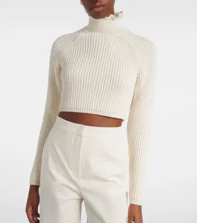 Max Mara Campo ribbed-knit cropped turtleneck sweater | Thumbnail 4