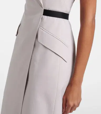 Max Mara Cime cotton and wool canvas midi dress | Thumbnail 2