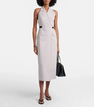 Max Mara Cime cotton and wool canvas midi dress | Thumbnail 3