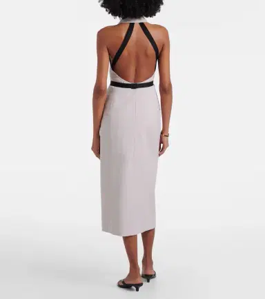 Max Mara Cime cotton and wool canvas midi dress | Thumbnail 4