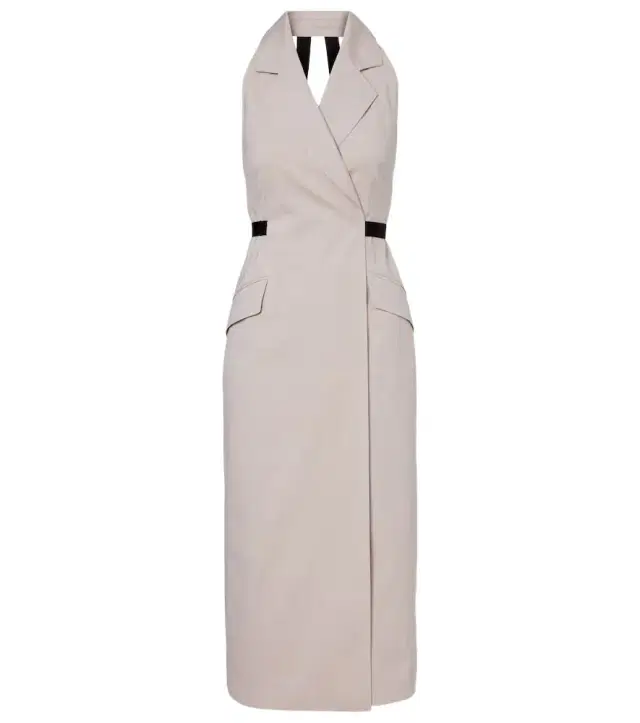 Cime cotton and wool canvas midi dress