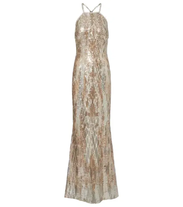 Elie Saab Sequined silk-blend gown