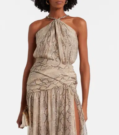 Elie Saab Snake-print silk chiffon halterneck maxi dress | Thumbnail 2