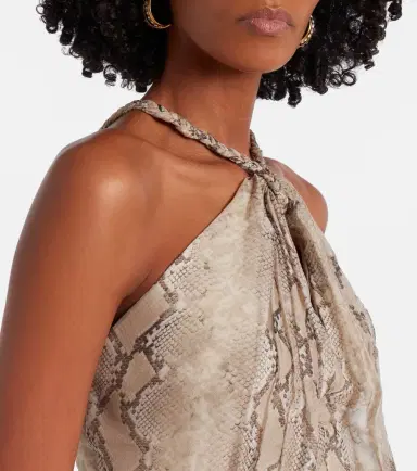 Elie Saab Snake-print silk chiffon halterneck maxi dress | Thumbnail 6