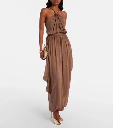 Elie Saab Gathered silk georgette bodysuit | Thumbnail 2