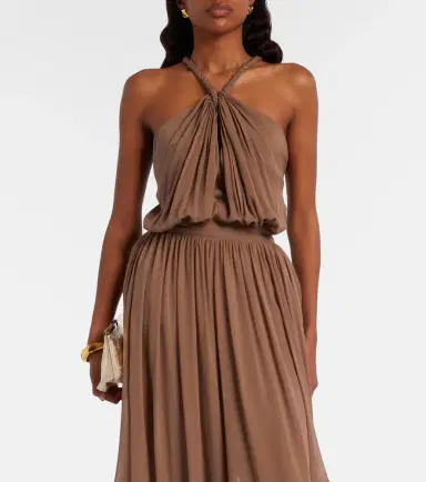 Elie Saab Gathered silk georgette bodysuit | Thumbnail 6