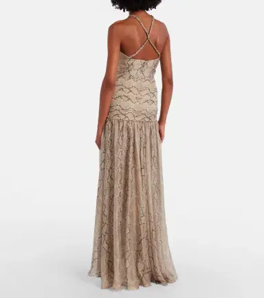 Elie Saab Snake-print silk chiffon maxi skirt | Thumbnail 2