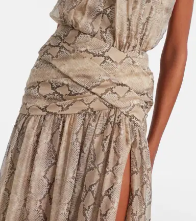 Elie Saab Snake-print silk chiffon maxi skirt | Thumbnail 3