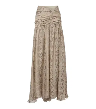 Elie Saab Snake-print silk chiffon maxi skirt | Thumbnail 1