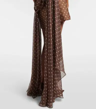 Elie Saab Caped one-shoulder polka-dot silk-blend minidress | Thumbnail 2