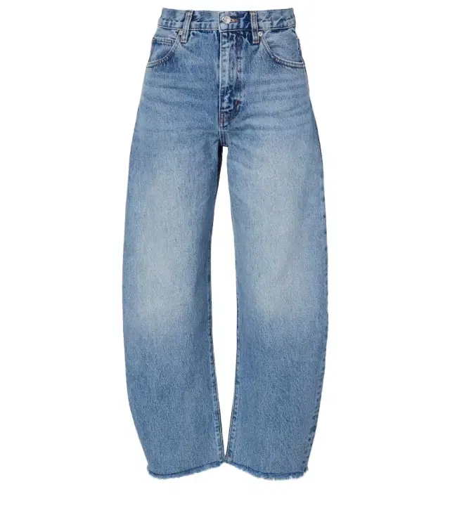 Frame Bubble cropped barrel-leg jeans