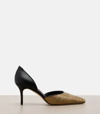 Manolo Blahnik Taylerbinu leather-trimmed woven pumps | Thumbnail 3